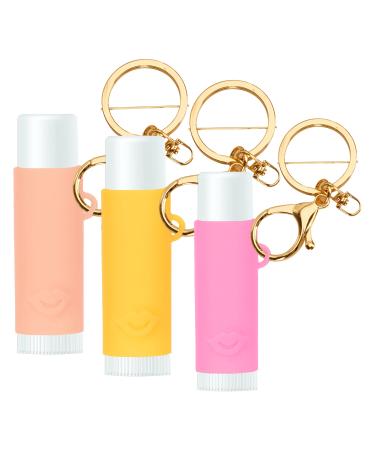 Yosuny Lip Balm Elastic Sleeve Lip Balm Keychain Holder Compatible with Burt's Bees Lip Balm.(3Pack)