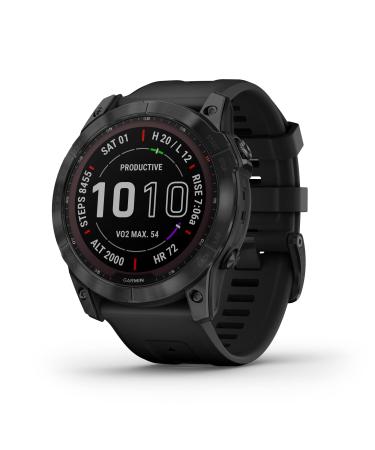 Garmin fenix 7X Sapphire Solar, Larger sized adventure smartwatch, with Solar Charging Capabilities, rugged outdoor watch with GPS, touchscreen, wellness features, black DLC titanium with black band Black DLC Titanium w/ Black Band 7X Sapphire Solar Smart - Buy Online on GoSupps.com