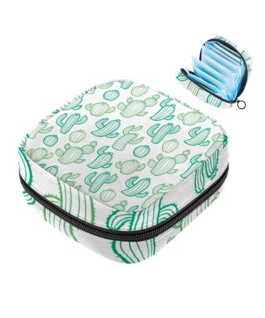 Muooum menstrualpolster bag zipper ladies' linden bag tampons collect bags for women girls (funny cactus fig cactus) color 2