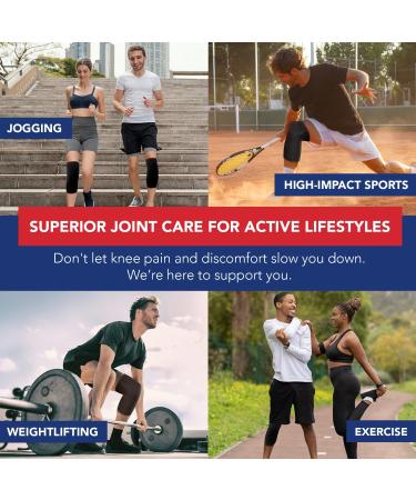 Doctor Developed Knee Brace & Handbook - Joint Disease Relief for Running & Weightlifting (Black - Large) - Buy Online on GoSupps.com