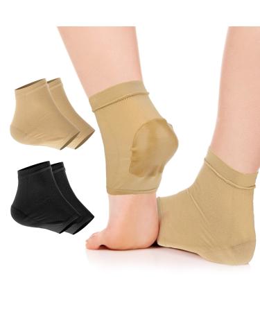 Cracked Heel Repair Socks - 2Pairs Moisturizing Heel Socks for Cracked Heels Moisturizer Spa Socks for Dry Cracked Feet Overnight Foot Care Lotion Socks for Women (UK Szie 5-9)