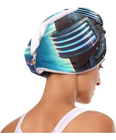 Black Head Helmets Blurred Art Hair Towel 2 Pack - Super Absorbent Quick Dry Turbans for Women & Girls - Buy Online on GoSupps.com