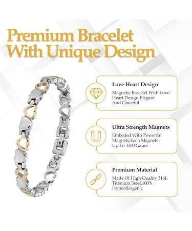 Jecanori Titanium Steel Magnetic Bracelets for Women Ultra Strength Magnets, Brazaletes with Removal Tool and Gift Box - Buy Online on GoSupps.com
