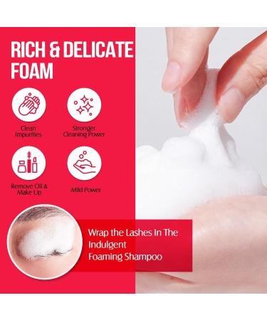 Lash Shampoo Bulk 600ml - Oil Free Eyelash Extension Cleanser | Gentle Foaming Formula for Salon & Home Care | Buy Rose Scented Shampoo Online - Buy Online on GoSupps.com