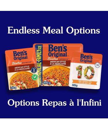 BEN'S ORIGINAL BISTRO EXPRESS Mexican Style Rice Long Grain Rice and Side Dish Family Size 490g Pouch Mexican Style Family Size 1 - Buy Online on GoSupps.com