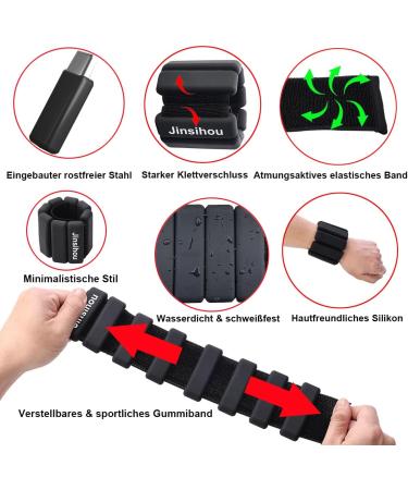 Adjustable 2 Set Weight Cuffs - 2x460g & 2x900g Ankle/Wrist Weights for Hiking Jogging Yoga Running Boxing - Portable Muscle Building Black Weights - Buy Online on GoSupps.com