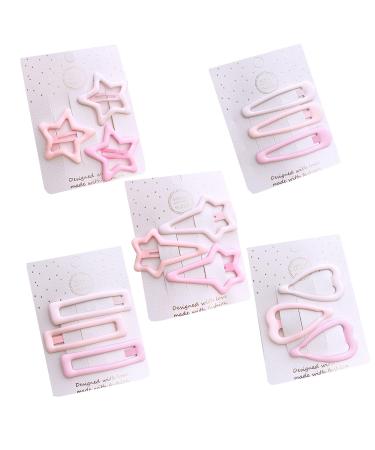KODASW 15pcs Simple Style Star Heart Hair Clips Metal Hair Clips Pins Hairpin Hair Barrette Pins Birthday Gift for Little Girl metal