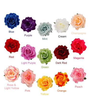15-Piece Multicolored Flower Hair Clips Set - Rose Wedding Accessories for Women Girls & Children - Buy Online on GoSupps.com