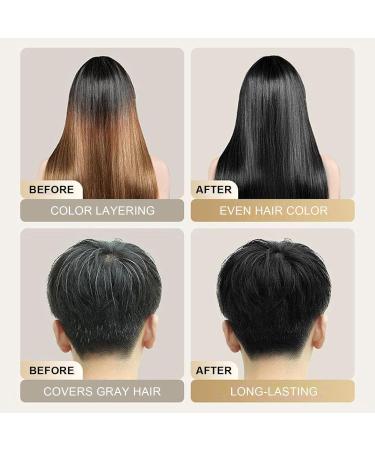 VKaoess Nourishing shampoo for plantbased hair coloring herbal ingredients for gray coverage longlasting shades of jet black dark brown and chestnut brown for women and men 300ml Dark Brown - Buy Online on GoSupps.com