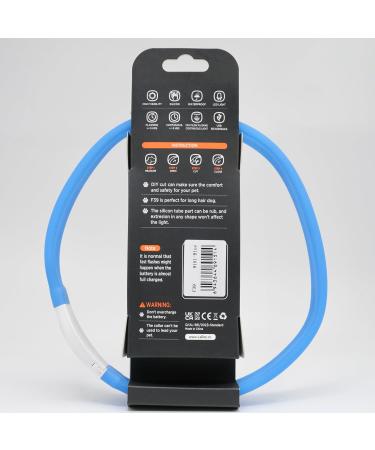 Laroo LED Dog Collar - USB Rechargeable Night Safety Luminous Collar for Small Medium Large & Long-Haired Dogs - 3 Modes 65cm x 2.5cm Blue - Buy Online on GoSupps.com