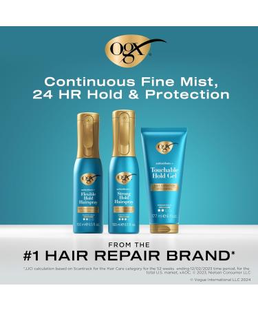 OGX Antioxidants + Strong Hold Hairspray Anti Humidity Hairspray for 24 Hour Hold & Protection for Your Style Hair Spray in a Continuous Mist Bottle Paraben-Free 6.5 fl. oz - Buy Online on GoSupps.com