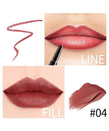 Boobeen 2 in 1 Double Head Lipstick & Lip Liner Set | Matte Velvet Lipgloss & Creamy Lip Pencil for Women - Long-Lasting, Non-Smudge (04) - Buy Online on GoSupps.com