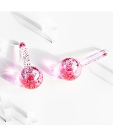 Zoe Ayla Ice Globes - 2 pcs Face Ice Roller for Relaxation Fine Line Reduction Tightening & Depuffing Skin - Travel-Sized Facial Massager for Tired Eyes with Sparkles - Buy Online on GoSupps.com