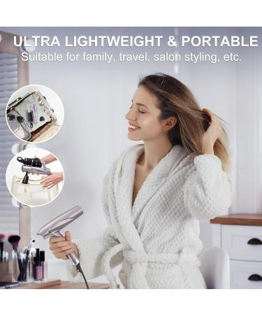 Professional Ionic Compact Hair Dryer | Portable & Quiet | Brushless Motor | Foldable with Magnetic Nozzle | 3-Speed | Champagne - Buy Online on GoSupps.com