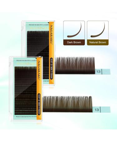 Nagaraku 20 Rows Mixed Size Individual Classic Eyelash Extensions - Dark Brown 0.15 D Curl (7-15mm) | Perfect Volume Eyelashes for Stunning Looks - Buy Online on GoSupps.com