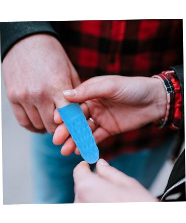 OSALADI Nitrile Finger Cots - 100pcs Sky-blue Finger Protection Covers for Relief & Protection | Durable Butyronitrile Finger Covers 6.50X2.50X2.50CM - Buy Online on GoSupps.com