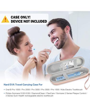 Procase Hard Shell Travel Case for Oral-B & Philips Electric Toothbrush - EVA Holder in Rose Gold - Buy Online on GoSupps.com