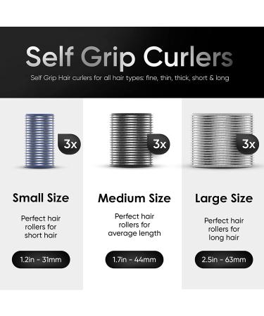 TangoBird Hair Rollers Set for Volume | 9 Pack - 3 Sizes Thermal Curlers for Medium to Long Hair - Buy Online on GoSupps.com