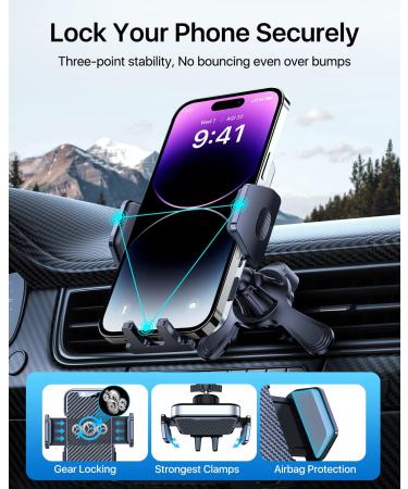 Andobil Car Vent Phone Mount 2022 Upgrade | Sturdy & Stable Universal Vent Clip Cell Phone Holder | Compatible with iPhone 14 Pro Max, 14 Pro, S22, S21 | 360 Adjustable Holder - Buy Online on GoSupps.com