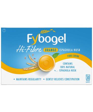 Fybogel Hi-Fibre Orange Ispaghula Husk 30 Sachets Constipation Relief Natural Relief Helps Maintain Regularity Gluten Free Sugar Free - Buy Online on GoSupps.com