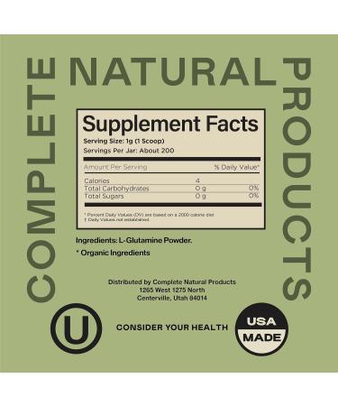 Pure L-Glutamine Powder Supplement - 8oz (227g) Natural Vegan Bulk L Glutamine for Keto Gut Health Probiotic IBS Support - Buy Online on GoSupps.com