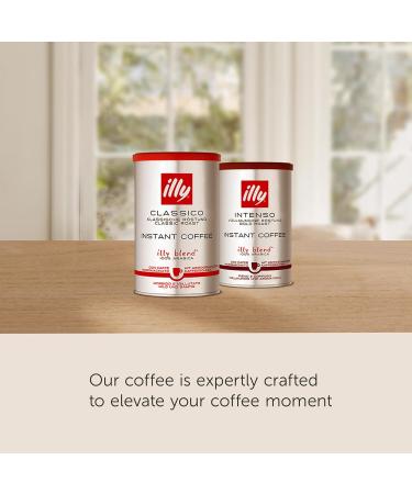 illy Intenso Caf instantan r ti vigoureux intense robuste et enti rement aromatis avec des notes de cacao profond 100 % Arabica sans conservateurs bo te de 94 ml (1 pi ce) Torr faction fonc e intense 95 g (Lot de 1) - Buy Online on GoSupps.com