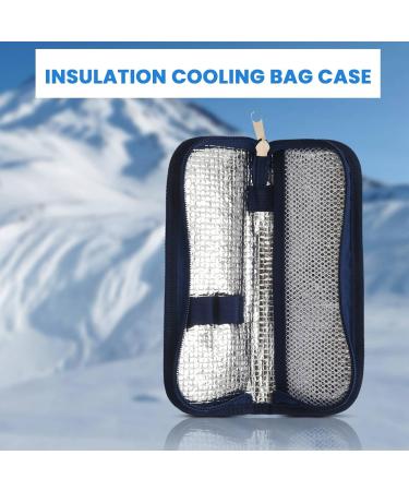 Dewedrt Insulin Cooler Travel Case Diabetic Medication Organizer Cooler Bag Navy Blue - Buy Online on GoSupps.com