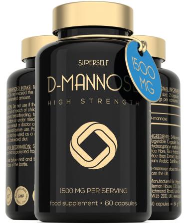 D-mannose 1500mg Tablets - Max Strength D Mannose Supplement for Women & Men - 60 Capsules - Pure D-mannose Made in The UK - Natural & Vegan
