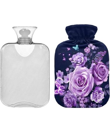 Buy Naanle Purple Rose Hot Water Bottle | 1L Transparent Hand & Foot Heating Bag for Pain Relief & Heat Therapy - International Shipping Available - Buy Online on GoSupps.com