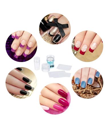 Airsmall 8 Pieces Transparent Nail Stamp Set | Mrs. Nail Art Stamps & Silicone Stencils for DIY Manicure Decoration - International Shipping - Buy Online on GoSupps.com