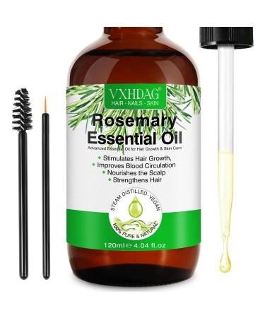 Rosemary oil for hair growth - 100% pure natural essential bio -Rosmarin oil for eyebrows and eyelashes nourishes the scalp stimulates hair growth for all hair types 120ml