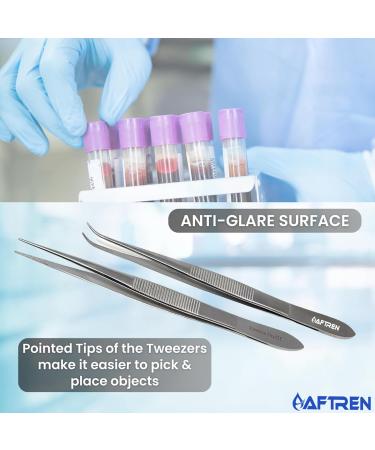 Precision Tweezer Set - Stainless Steel Multi-Functional Tweezers for Lab Workshops & Crafts - Straight & Curved Tips - Buy Online on GoSupps.com