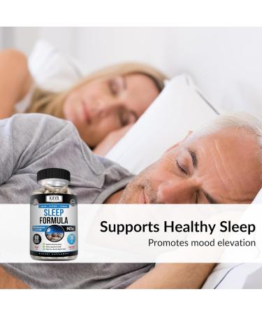 Kaya Naturals - Sleep Support Formula with Melatonin - Aid Support Vitamin Supplement - Sleep Stress and Mood Support - L-Tryptophan Passion Flower Ashwagandha and More - 60 Capsules (60 Count) 60 Count (Pack of 1) - Buy Online on GoSupps.com