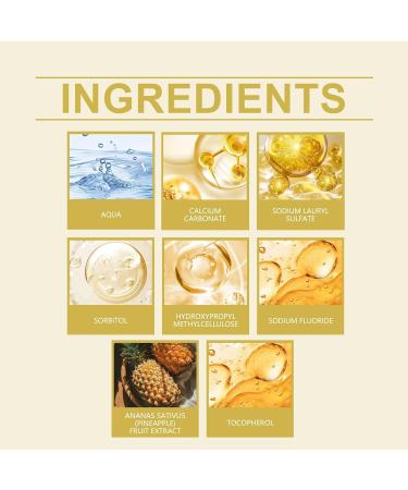 Pineapple Flavor Toothpaste Mild Fresh Fruit Scent Daily Oral Care Teeth Cleaning & Whitening Gentle for Sensitive Gums Prevents Tartar(3PCS) - Buy Online on GoSupps.com