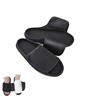 Unisex Open Toe Diabetic Shoes Extra Wide Arthritis Edema Shoes Medical Open Toe Cast Shoes for Swollen Feet Edema Footwear Indoor Outdoor Black Medium Black