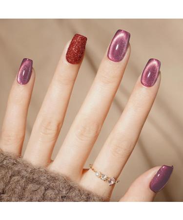 Jelly Cat Eye Gel Nail Polish Pink Glitter Crystal Gel Nail Polish 10ml Pearl Shell Reflective Polish Sparkle Shiny Cat Eye UV Soak-Off Gel Polish Use With UV LED Lamp - Buy Online on GoSupps.com