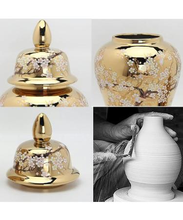 Decorative Gold Ginger Jar Flora Bird Vases with Lid Large Ceramic Ginger Jar for Home D cor Chinese Porcelain Temple Jars Decorative Storage Jar for Living Room () - Buy Online on GoSupps.com