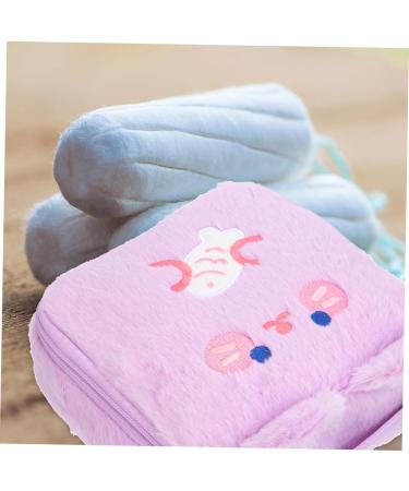Healifty Period Bag 4pcs Plush Storage Set for Women - Travel Makeup & Pad Pouches - Buy Online on GoSupps.com