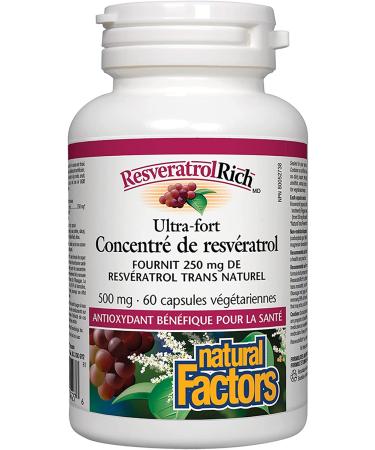 Natural Factors ResveratrolRich Super Strength Concentrate - 60 Vegan Capsules for Antioxidant Support - Buy Online on GoSupps.com
