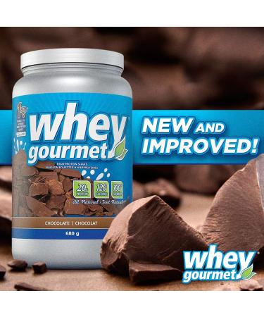 Whey Gourmet - 100% Whey Protein Powder Shake - Natural - No Artificial Flavors Colors or Sweeteners - Grass Fed Protein Powder - Non-GMO - Chocolate - 680 g - Buy Online on GoSupps.com