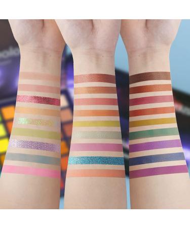 BAISEN DIARY 54 Colorful Eyeshadow Palette - Neon Shimmer Matte Glitter | Waterproof, Long Lasting, Highly Pigmented | Makeup Gift Set - Buy Online on GoSupps.com