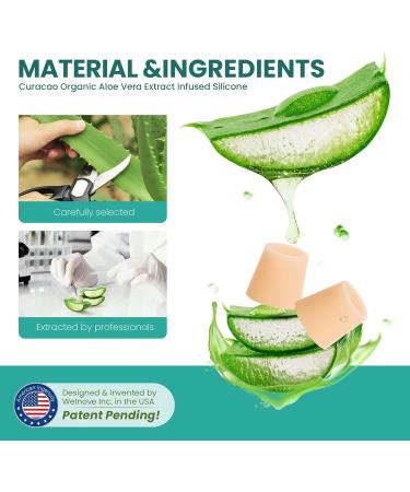 Welnove Pinky Toe Sleeves - 12-Pack Aloe Vera Silicone Protectors for Corns Calluses & Blisters - Soft Gel Cushions for Pain Relief (XSmall Beige - Buy Online on GoSupps.com