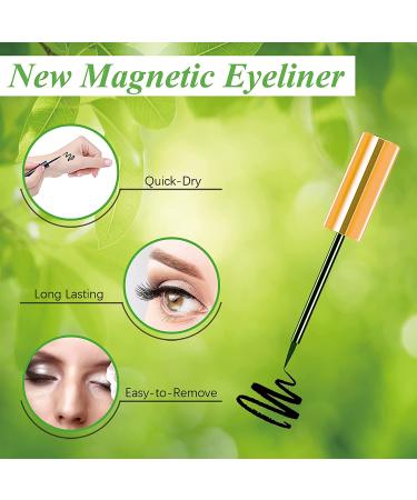 EARLLER 6D Magnetic Eyelashes with Eyeliner Kit - Reusable Mink Lashes, Long & Natural Look, No Glue Needed - 3 Pairs - Buy Online on GoSupps.com