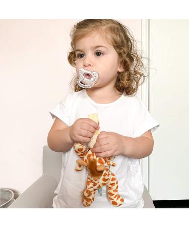 Detchable Giraffe Orange Plush Animal Pacifier Holder for Soothie Infant Pacifiers - Buy Online on GoSupps.com
