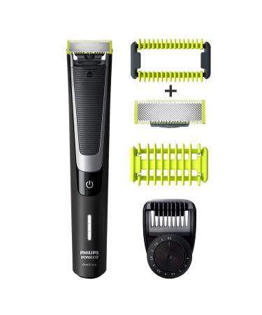 PHILIPS Norelco OneBlade Pro Kit, Hybrid Styler Electric Trimmer and Shaver, QP6510 + OneBlade Body Kit, 3 Pieces, Black