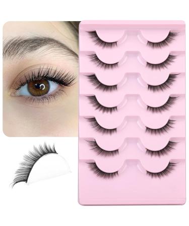 ALICROWN A- Angel Wing Half Lashes - Natural Look Wispy Fake Eyelashes - Cat Fox Eye Mink 3/4 Corner Lashes - 7 Pairs - Buy Online on GoSupps.com