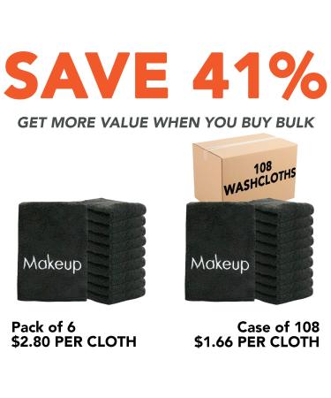 Arkwright Microfiber Makeup Remover Cloths - 6-Pack Black 13x13 Inch Soft Coral Fleece - Buy Online on GoSupps.com