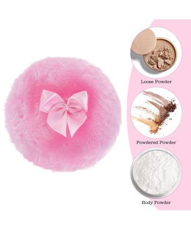 Sibba 4 Pack Large Fluffy Powder Puff - 9cm Ultra-Soft Washable & Reusable Velour Face & Body Powder Applicators for Wet & Dry Use - Buy Online on GoSupps.com