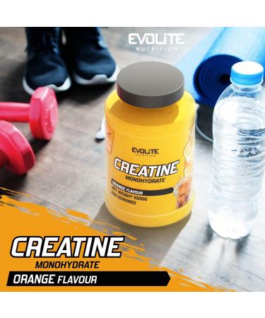 Evolite Nutrition Creatine Monohydrate 1000g - Orange Flavor Calorie-Free Powder for Enhanced Performance & Pre Workout Boost - Buy Online on GoSupps.com