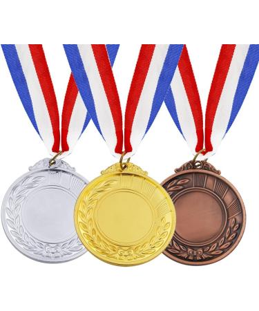 Caydo 3-Piece Gold, Silver, Bronze Award Medals - 1st 2nd 3rd Place - 2.55 Inches - Buy Online on GoSupps.com